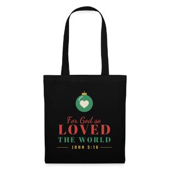 For God So Loved the World – John 3:16 - Stoffbeutel - Schwarz - Vorne
