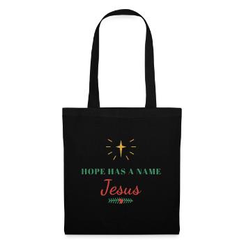 Hope Has a Name: Jesus – Christian - Stoffbeutel - Schwarz - Vorne
