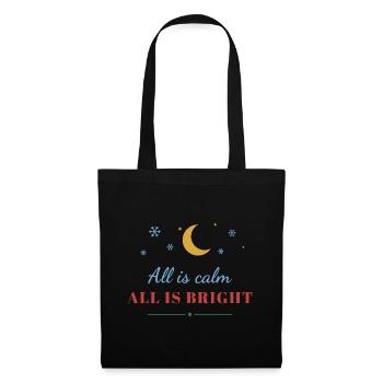 All Is Calm, All Is Bright – Christmas - Stoffbeutel - Schwarz - Vorne