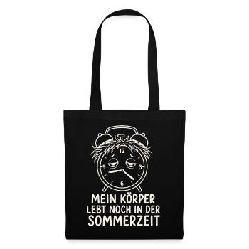 t0Körper lebt noch in der Sommerzeit - Stoffbeutel - Schwarz - Vorne