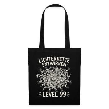 Lichterkette entwirren Level 99 - Stoffbeutel - Schwarz - Vorne
