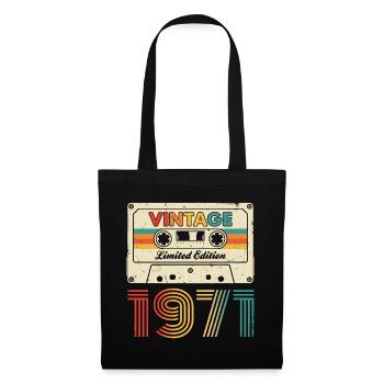 Vintage 1971 Limited Edition Kassette 55th Birthda - Stoffbeutel - Schwarz - Vorne