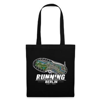 Running Berlin Laufschuh Stadtkarte - dunkel - Stoffbeutel - Schwarz - Vorne