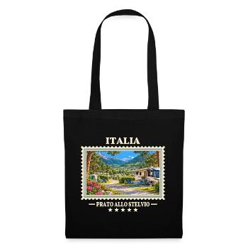 Italien Prad am Stilfserjoch Camping Vintage Marke - Stoffbeutel - Schwarz - Vorne