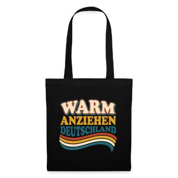 Warm anziehen Deutschland Retro Winter - Stoffbeutel - Schwarz - Vorne
