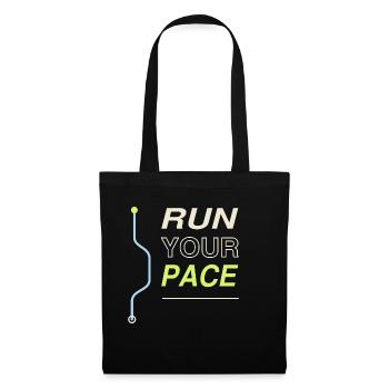 Run Your Pace - Stoffbeutel - Schwarz - Vorne
