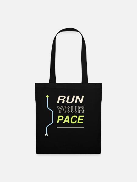 Run Your Pace - Stoffbeutel - Schwarz