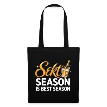 Sekt Season Is Best Season Silvester Sekt - Stoffbeutel - Schwarz - Vorne