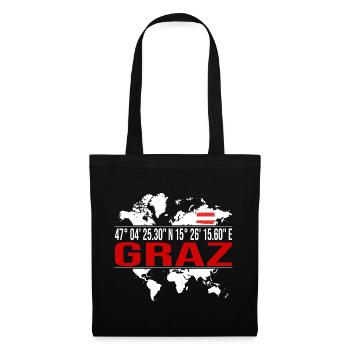 Graz - Stoffbeutel - Schwarz - Vorne