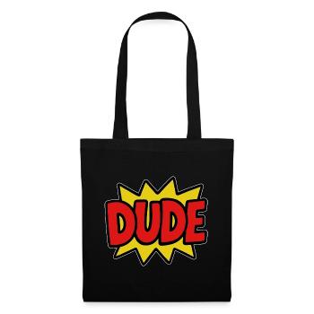 Dude Retro Comic - Stoffbeutel - Schwarz - Vorne