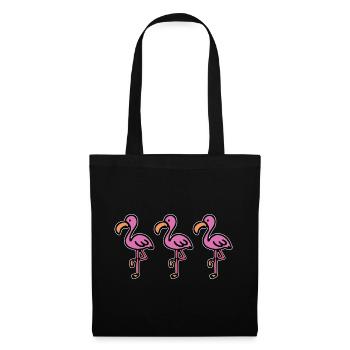 Flamingos - Stoffbeutel - Schwarz - Vorne