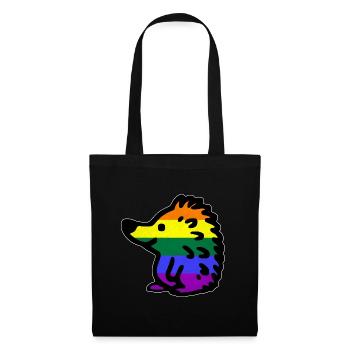 Igel LGBTQ bunt Regenbogenflagge - Stoffbeutel - Schwarz - Vorne