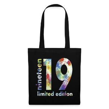 19. Geburtstag Limited Edition Geschenk - Stoffbeutel - Schwarz - Vorne