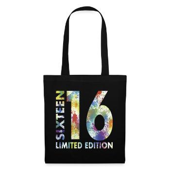 16. Geburtstag Sechszehn Limited Edition - Stoffbeutel - Schwarz - Vorne