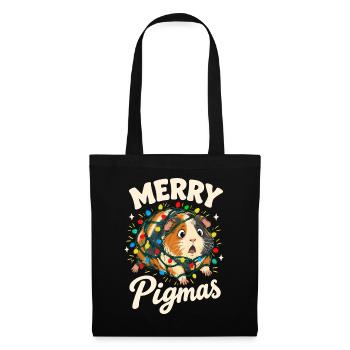  Merry Pigmas Meerschweinchen-weihnachtslichter - Stoffbeutel - Schwarz - Vorne
