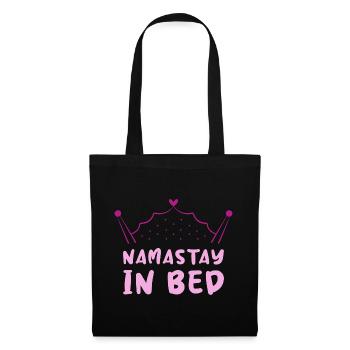 Namastay In Bed Yoga Faulenzen Wortspiel - Stoffbeutel - Schwarz - Vorne