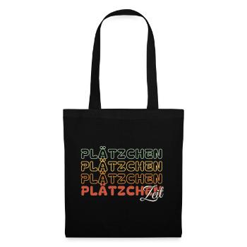 Plätzchen Zeit - Retro - Stoffbeutel - Schwarz - Vorne