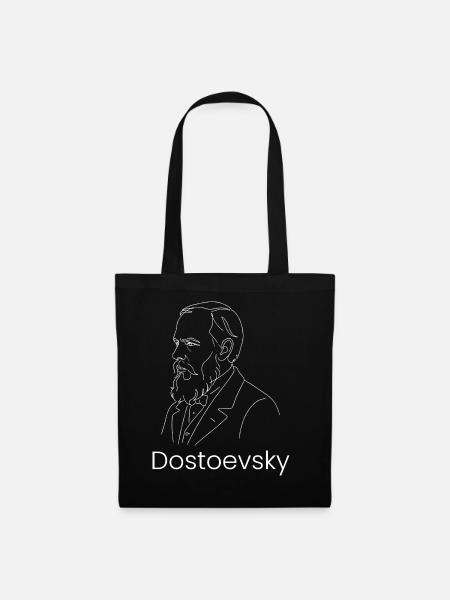 Porträt der Dostojewski-Linie - Stoffbeutel - Schwarz