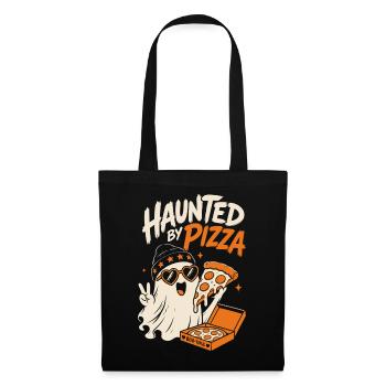 Halloween-Pizzageist – Haunted by Pizza - Stoffbeutel - Schwarz - Vorne