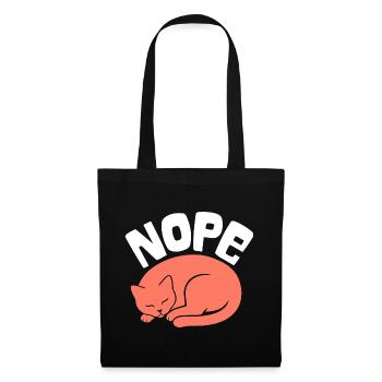 Schlafende Katze – Nope - Stoffbeutel - Schwarz - Vorne