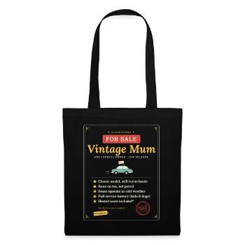 Vintage-Mama zum Verkauf lustiges Mama-Geschenk-T-Shirt - Stoffbeutel - Schwarz - Vorne