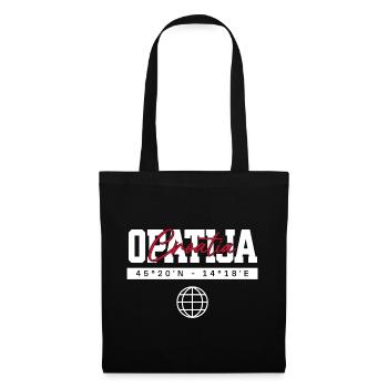 Opatija Kroatien Koordinaten Reise Souvenir - Stoffbeutel - Schwarz - Vorne