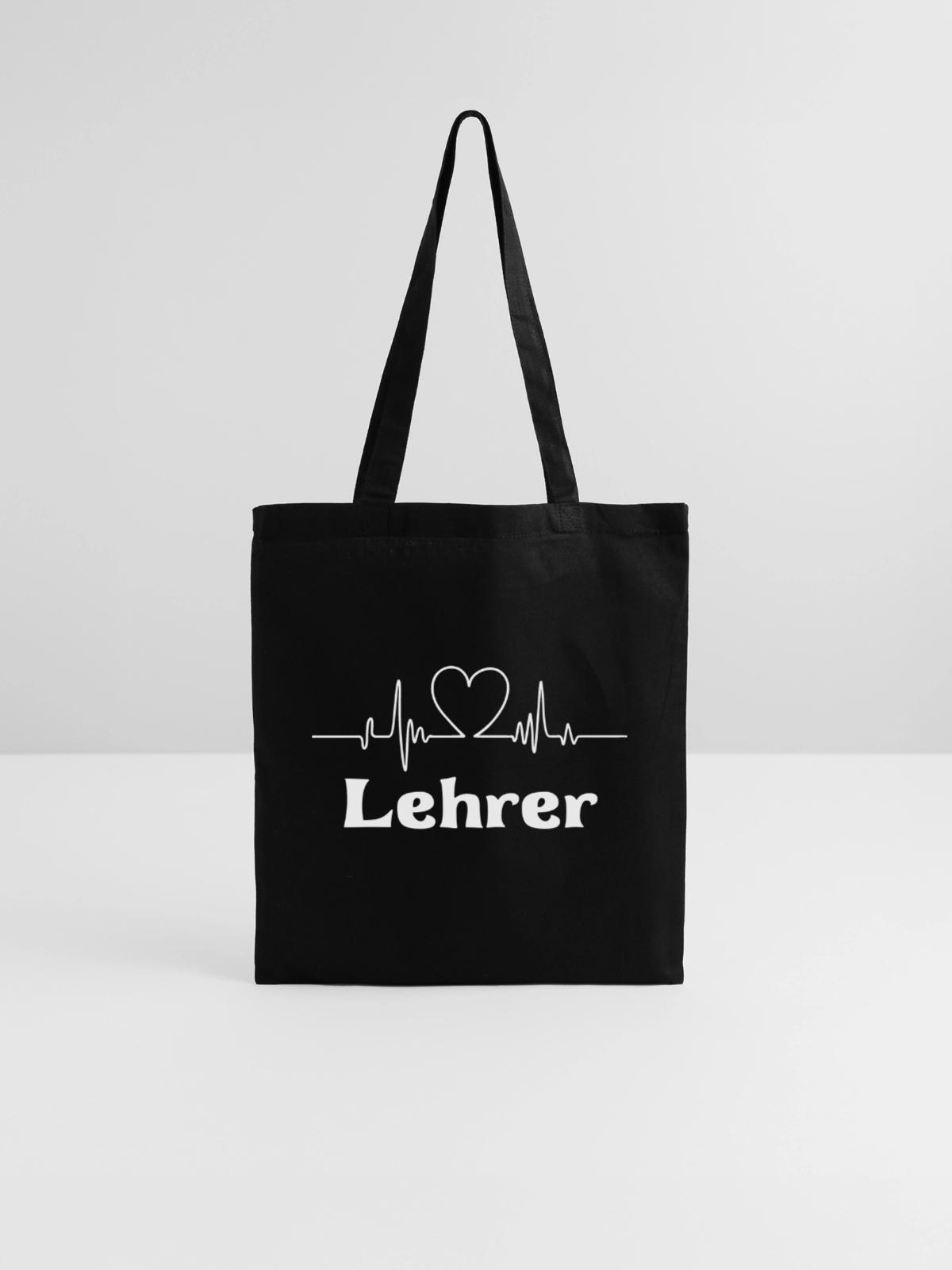 Lehrer - Stoffbeutel - Schwarz - Vorne