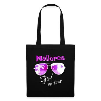 Mallorca Girl on tour - Sonnenbrille Palmen - Stoffbeutel - Schwarz - Vorne