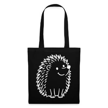 Süßer Doodle-Igel Linienkunst - Stoffbeutel - Schwarz - Vorne