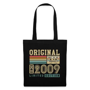 Original 2009 Jahrgang 18. Geburtstag Vintage - Stoffbeutel - Schwarz - Vorne