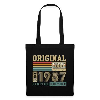 Original 1987 Jahrgang 40. Geburtstag Vintage - Stoffbeutel - Schwarz - Vorne