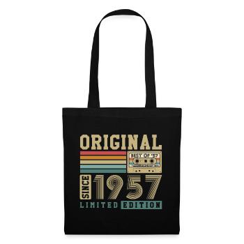 Original 1957 Jahrgang 70. Geburtstag Vintage - Stoffbeutel - Schwarz - Vorne