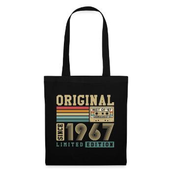 Original 1967 Jahrgang 60. Geburtstag Vintage - Stoffbeutel - Schwarz - Vorne