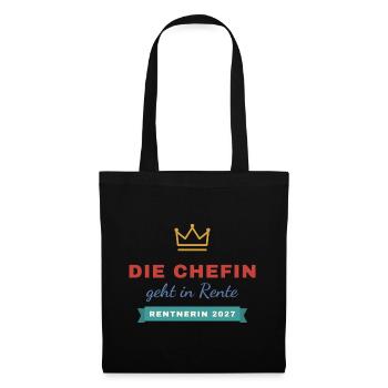 Die Chefin geht in Rente – Rentnerin 2027 - Stoffbeutel - Schwarz - Vorne