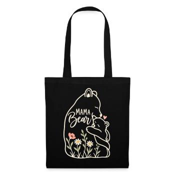 Minimales Gänseblümchen-Mama-Leben süße Mama-Bär - Stoffbeutel - Schwarz - Vorne