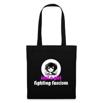 just a girl fighting fascism - Stoffbeutel - Schwarz - Vorne
