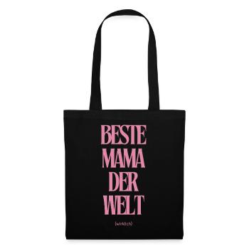 Beste Mama der Welt – Lustiger Muttertag Spruch - Stoffbeutel - Schwarz - Vorne