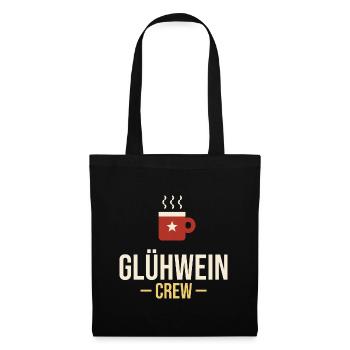 Glühwein-Crew – Weihnachtsmarkt Gruppenshirt - Stoffbeutel - Schwarz - Vorne