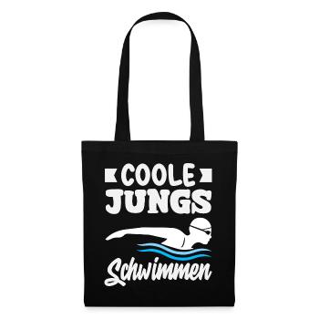 Schwimmsport Schwimmer Spruch Geschenk - Stoffbeutel - Schwarz - Vorne