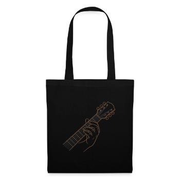 Gitarren-Griffbrett Handlinien-Kunst-Musiker-Tee - Stoffbeutel - Schwarz - Vorne
