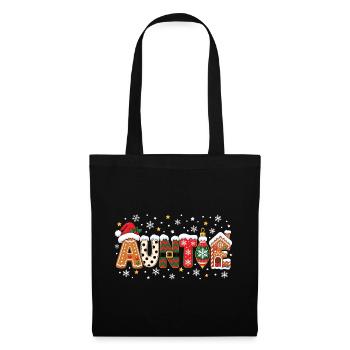 Familienfeier der Tante Weihnachten - Stoffbeutel - Schwarz - Vorne