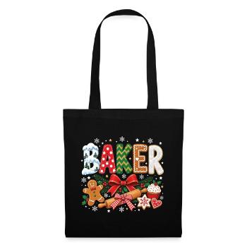 Baker Weihnachtsfeiertags-Backhumor - Stoffbeutel - Schwarz - Vorne