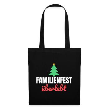 Familienfest überlebt - Stoffbeutel - Schwarz - Vorne