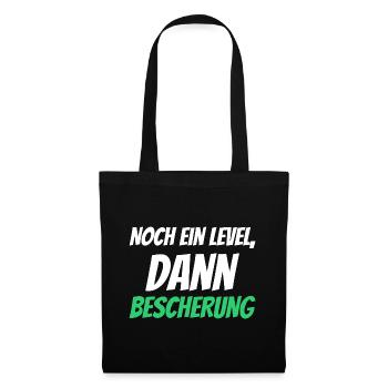 Noch ein Level, dann Bescherung - Stoffbeutel - Schwarz - Vorne
