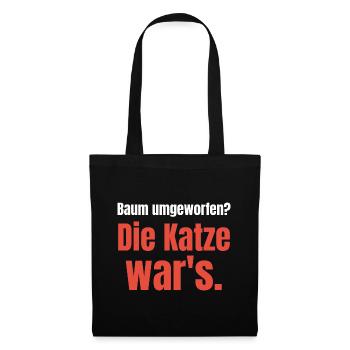 Baum umgeworfen? Die Katze war's. - Stoffbeutel - Schwarz - Vorne
