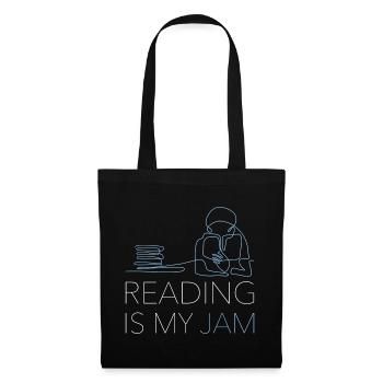 Reading Is My Jam Lesen Bücher Leseratte - Stoffbeutel - Schwarz - Vorne