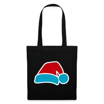 Weihnachtsmann-Pop-Hut Blau-Rot - Stoffbeutel - Schwarz - Vorne