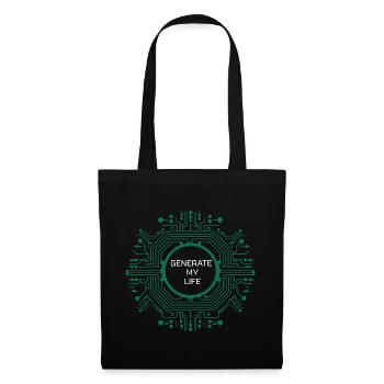 Generate My Life – Schaltkreisdesign - Stoffbeutel - Schwarz - Vorne