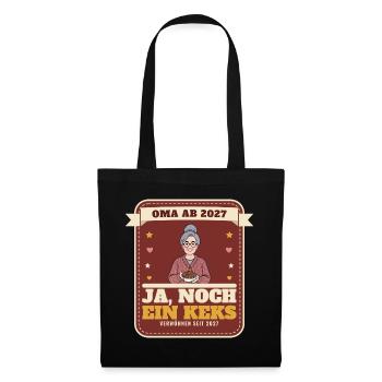Oma 2027 – Schwangerschaft verkünden Oma Geschenk - Stoffbeutel - Schwarz - Vorne