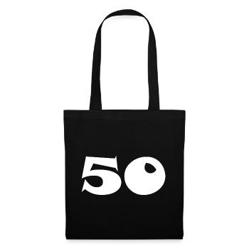 50. 50 JAHRE. 50-JÄHRIGES JUBILÄUM. 50-JÄHRIGES JUBILÄUM. - Stoffbeutel - Schwarz - Vorne